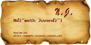 Németh Juvenál névjegykártya